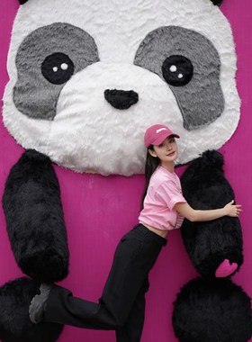 新品大熊a猫抱抱墙打卡点布置网红拍照区打卡点装饰活动商场布景