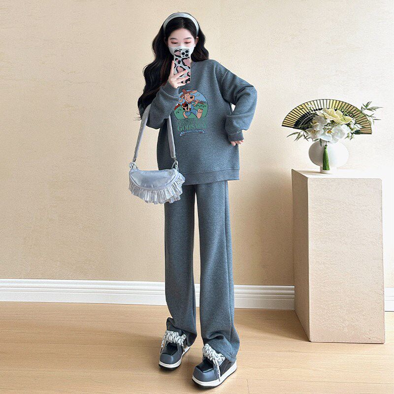 新品2025孕妇装春装新款套装时尚网红潮妈宽松休闲运动Z外穿卫衣