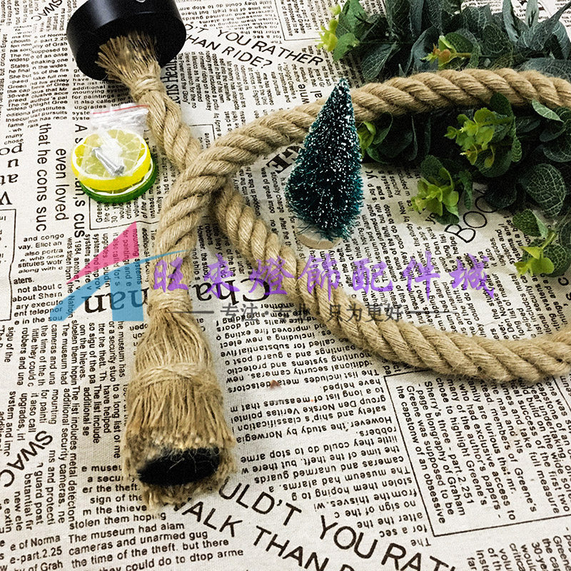 极速黄麻绳电线编织麻花电线双股复古工业K风创意灯头咖啡厅吧台