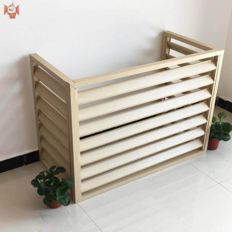 极速新空调外机保j护罩铝合金百叶格栅机置物架遮挡空调外机罩防