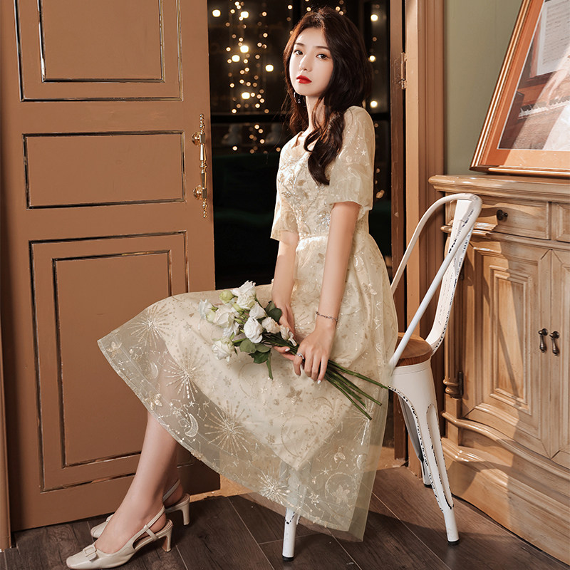 新品大码晚礼服裙女胖mm显瘦遮肚子F加肥宴会气质胖妹妹小礼服平