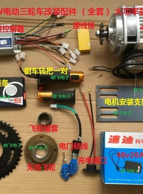 极速电动三轮车配件,人力三轮车48Dv500W电动三轮车,大功率载重