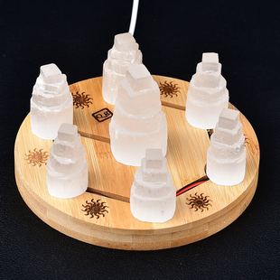 极速摩洛哥d天然透石膏灯塔摆件七星盘灯座家居客厅办公桌面摆设