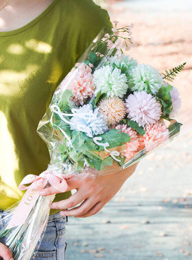极速鲜花包装纸 情人节qins透明玻璃纸礼品花束包花纸 礼品包装纸