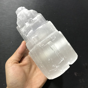 极速天然摩洛哥透石膏灯塔能量矿石透石膏装饰摆件光之.门能量水