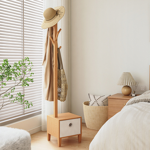 极速落地 d挂衣架 衣架床头柜一体小换鞋凳收纳室内儿童房间卧室
