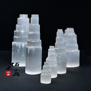 极速天然摩洛哥透石膏灯塔摆件矿石标本石膏装饰光X之门水晶原矿