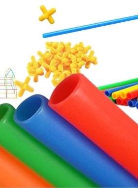 极速100700pcs Plastic 4D Straw Building Blocks UJoint Funny