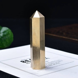 极速天然黄铜矿六棱柱摆件原石y打磨水晶柱愚人金能量石家居工艺