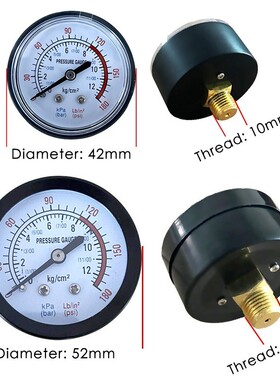 极速Bar Air Pressure Gasuge 9mm/10mm 1/8 BSP Thread 0-180 P