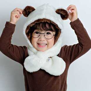 极速A child baby hat scarf a whole winterL earmuffs face lov
