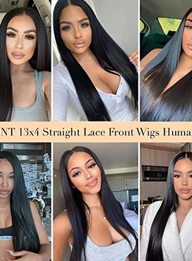 极速DDSNNT 22 Inch Straight Lace Front WigMs Human Hair 180%