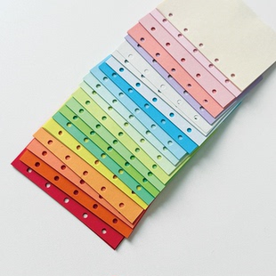 YANKAI彩虹内页彩色渐变手帐本奇葩a6活页本替换芯m5打孔a7素材纸