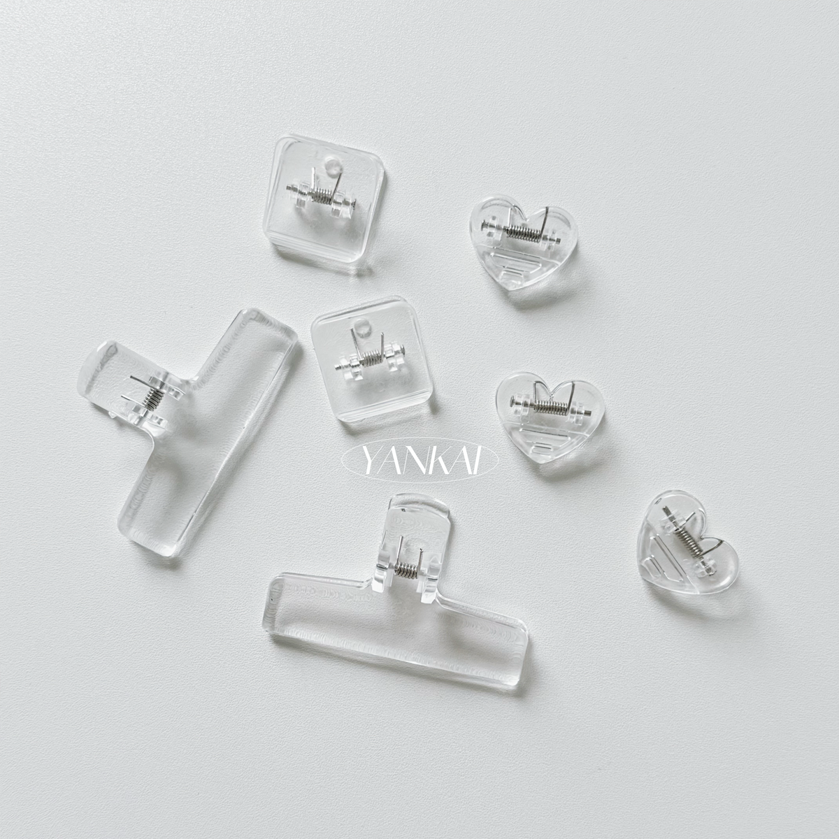 手帐夹子便签夹票据夹亚克力小号咕卡夹贴纸收纳固定夹透明PP夹