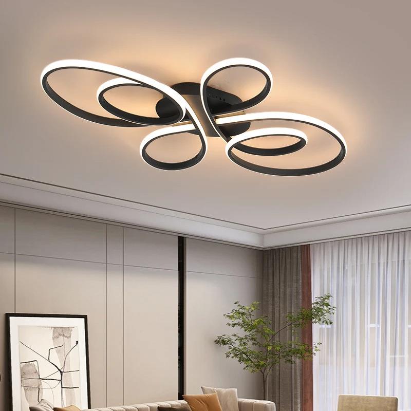 现代 简约中国结吸顶灯黑白色客厅卧室厨房吸顶灯LED室内照明灯具