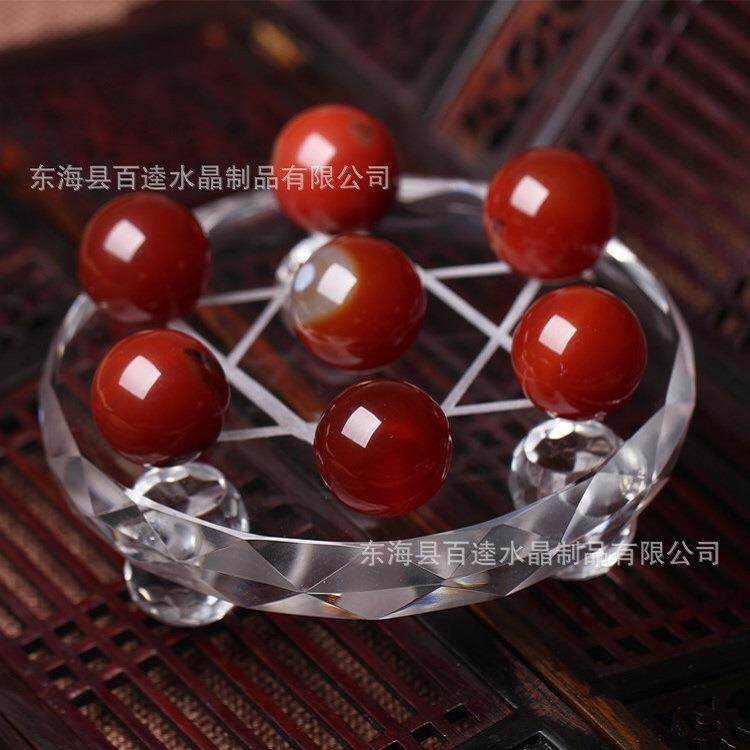 天然红玛瑙七星阵玛瑙工艺品 七星阵圆球 玄关水晶球居家摆件