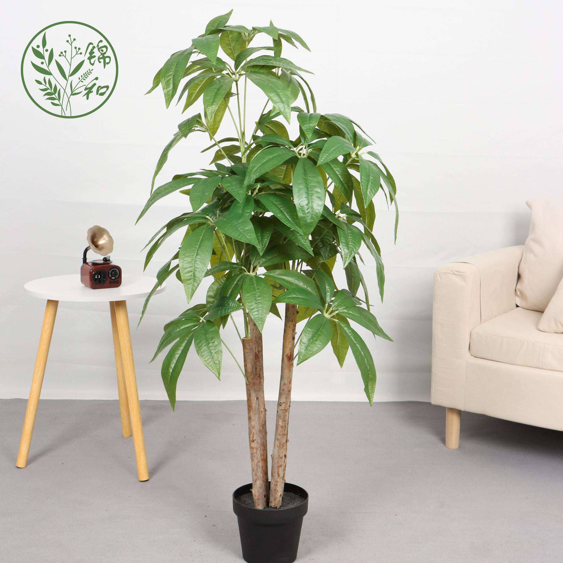 仿真发财树塑胶叶真树杆植物落地盆栽树客厅室内花装饰假绿植盆景