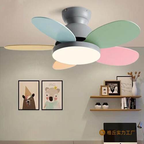 儿童房风扇灯新款智能吊扇灯具吸顶餐厅卧室家用一体电扇吊灯