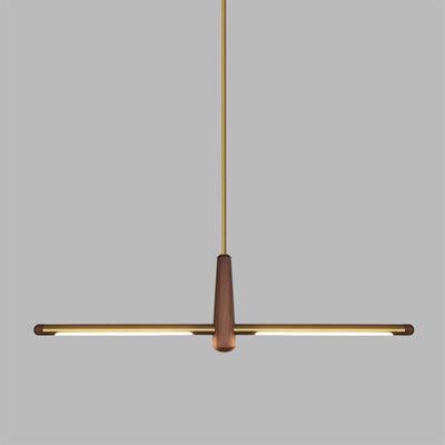 北欧餐厅设计师简约吊灯轻奢极简书房灯办公室创意全铜餐桌长条灯