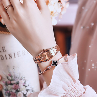 列奥尼达LEONIDAS女士手表钨钢气质优雅防水小方表轻奢女表