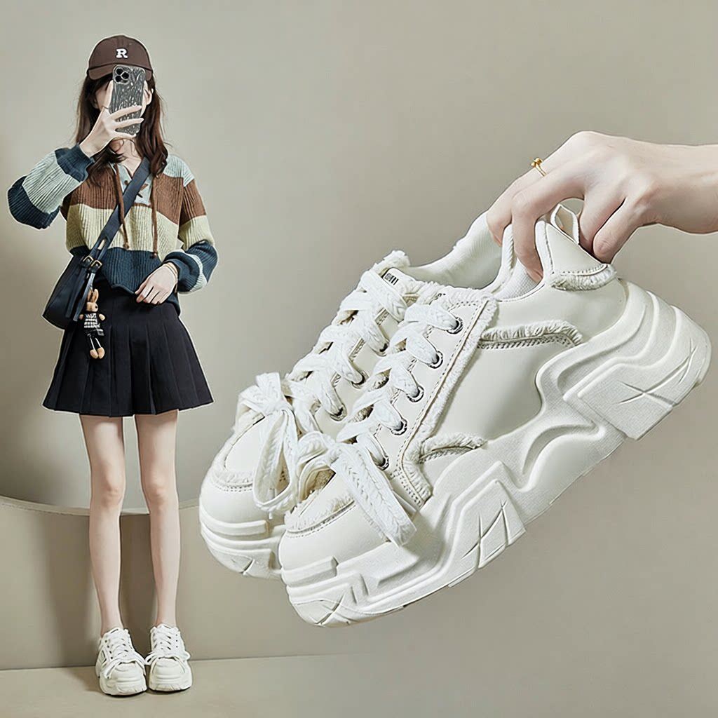 ins韩版新款老爹鞋女春季学生运动跑步鞋休闲厚底增高C5503