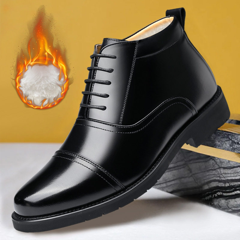 三接头男士短靴皮靴头层牛皮高帮商务皮鞋潮男鞋冬季男靴一件,流行男鞋,棉鞋,淘宝优惠券,粉丝福利购,淘宝优惠卷