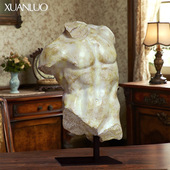 北欧创意新品 人物树脂雕像摆件家居客厅样板房复古艺术大卫半身像