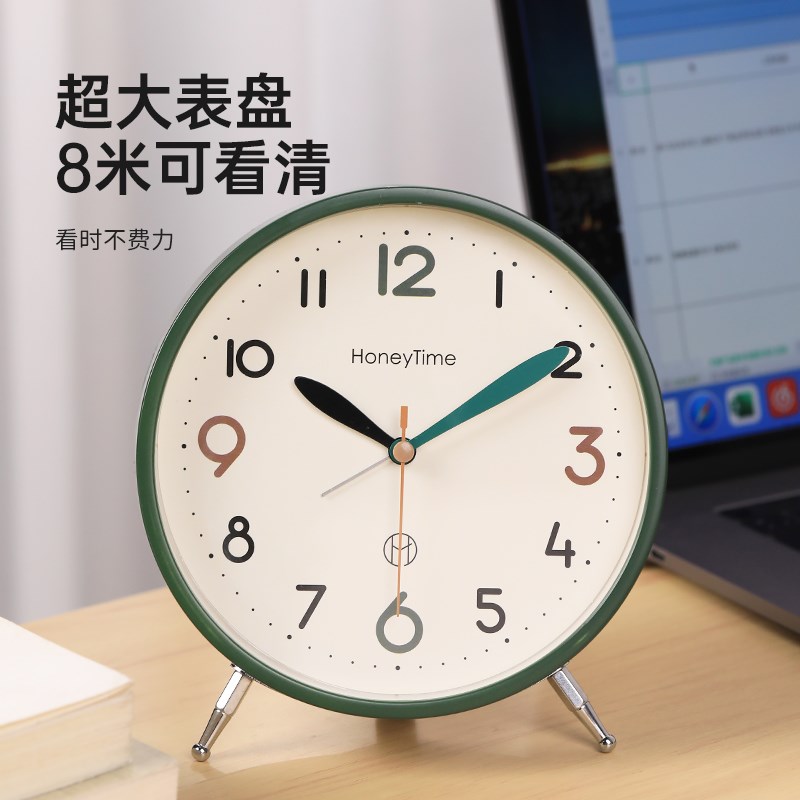 热销学生初中生专用起床闹钟桌z面小时钟摆件静音迷你摆台式高颜图片