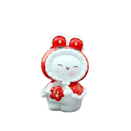 热销新款兔宝f车载摆件生肖兔汽车装饰品女士车上漂亮摇头公仔招