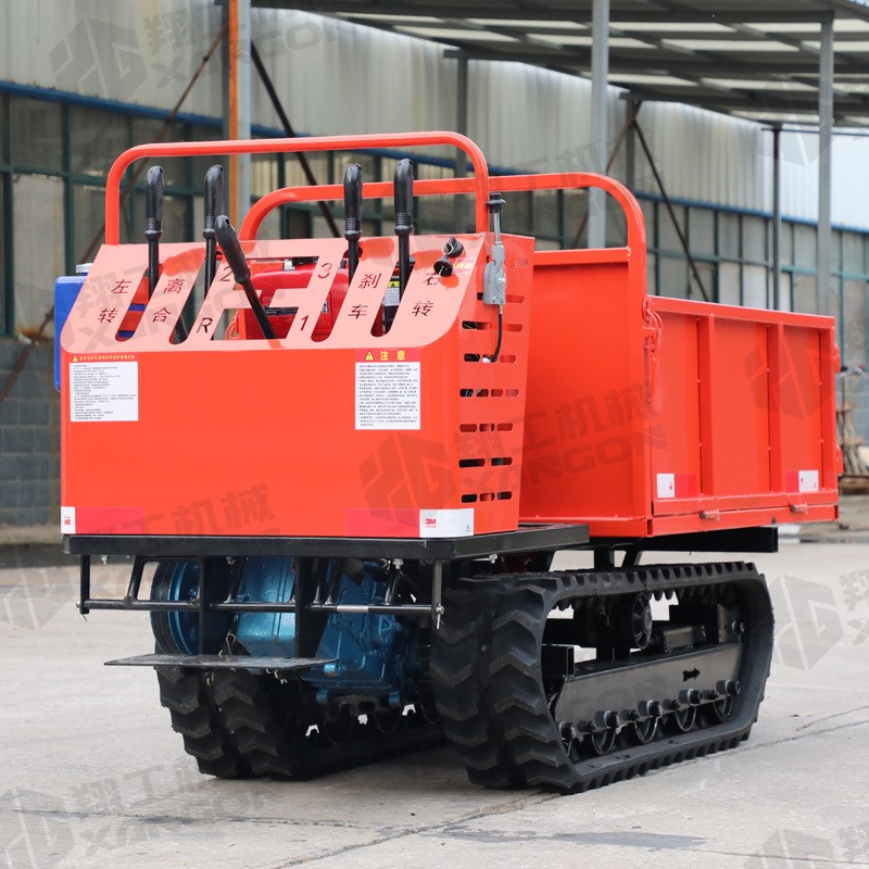 热销1吨座驾式全地形液压自卸运输车履带M运输车农用小型爬坡虎