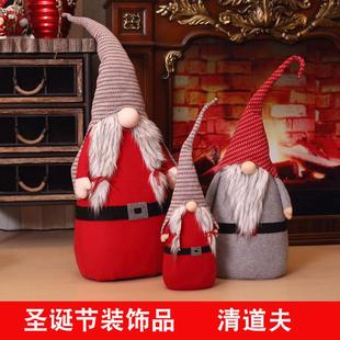 饰品圣诞树雪人公仔道具清道夫橱窗摆件套装 圣诞节装 圣诞场景布置