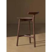 简约实木吧台椅现代家用高脚椅网红酒店前台椅北欧设计师吧椅吧凳