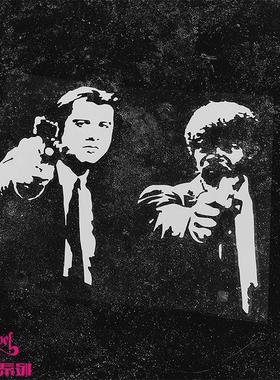 TLP镂空车贴 昆汀电影低俗小说Pulp Fiction文森特朱尔斯搞笑贴纸