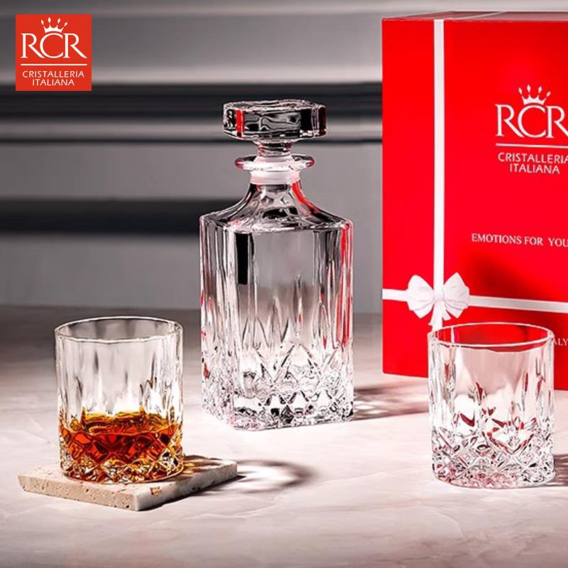 RCR意大利进口威士忌酒杯套装水晶玻璃杯洋酒杯套装酒樽送礼盒装