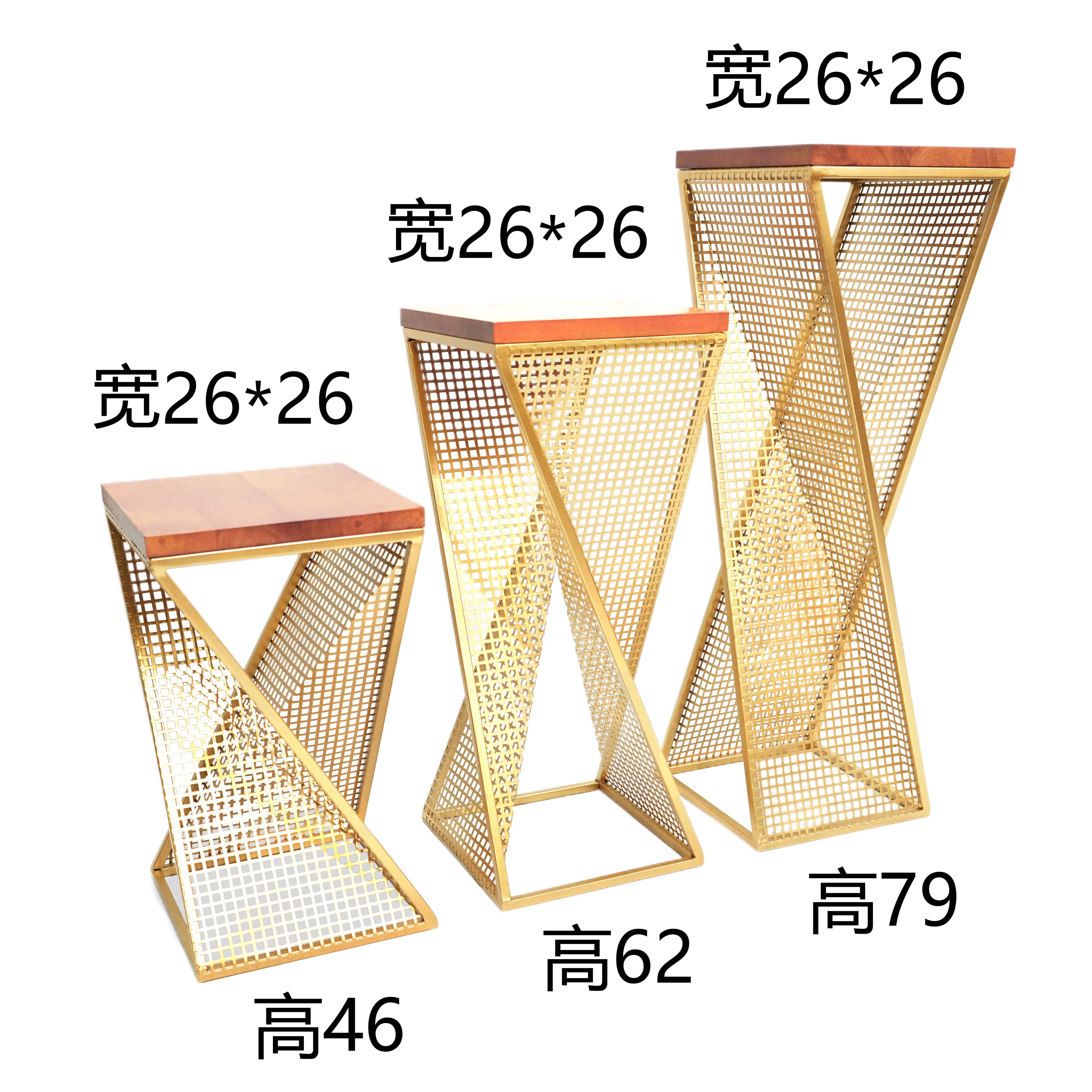 铁艺花架边几民宿阳台靠墙客厅北欧摆件花器花几收纳花台高级轻奢