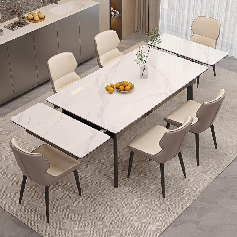 意式极简岩板伸缩折叠餐桌椅组合长方形小户型现代简约实木饭桌,住宅家具,岩板餐桌,淘宝优惠券,粉丝福利购,淘宝优惠卷