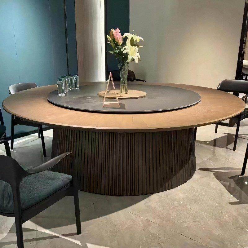 新中式酒店电动餐桌岩板转盘20人大圆桌椅火锅桌会所包厢3米2圆桌,商业/办公家具,酒店桌椅,淘宝优惠券,粉丝福利购,淘宝优惠卷