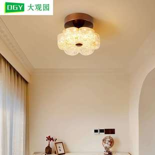 大观园走廊过道吸顶灯花瓣法式 奶油风玄关入户衣帽间中复古灯542L