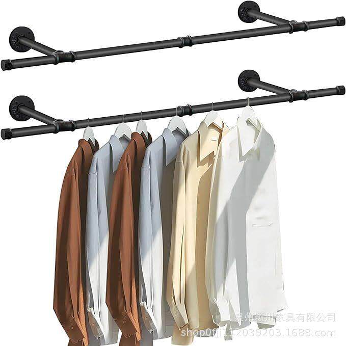 直销壁挂式衣帽架工业风管道水管衣架厨房收纳架简约衣帽架