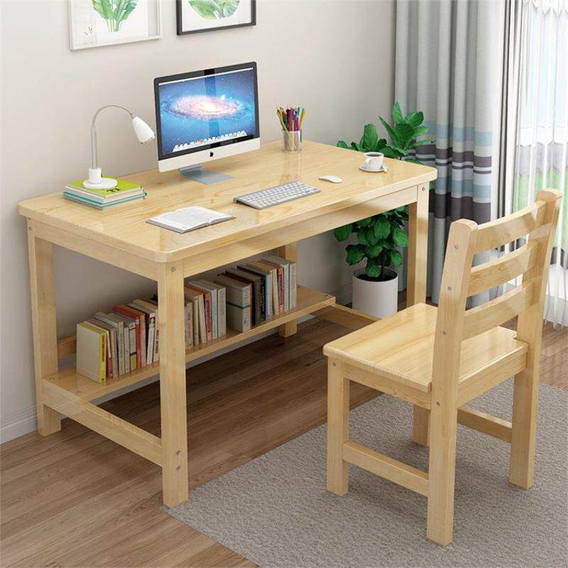 实木书桌学习桌子家用简易小学生电脑桌初中生家用长方形桌