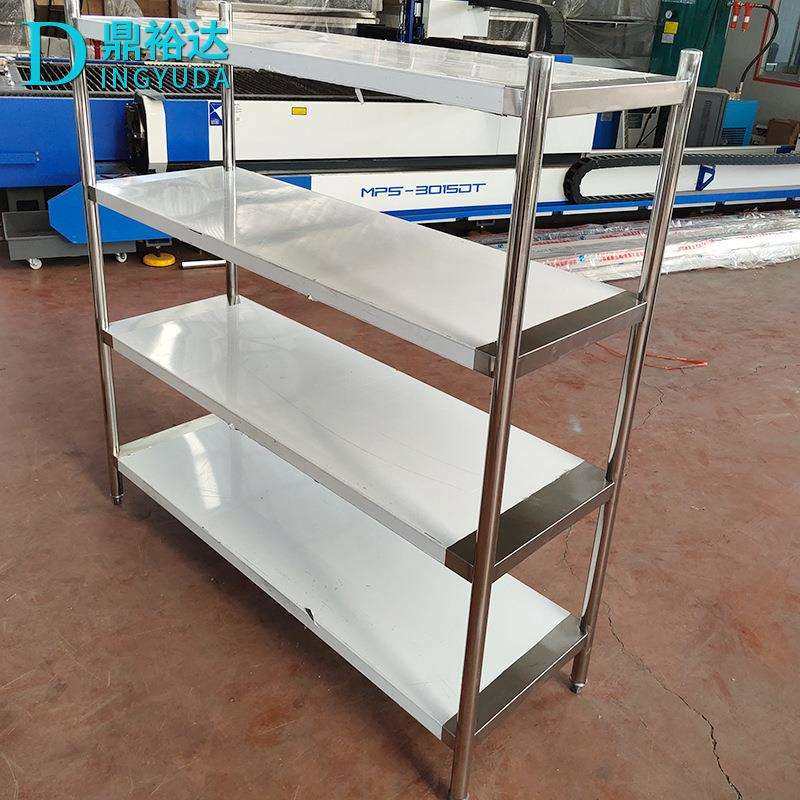 商用厨房平板不锈钢货架物流仓储超市4层置物架不锈钢货架