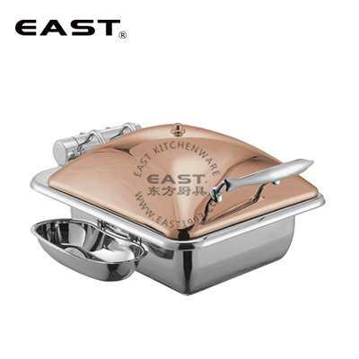 1/2方形玫瑰金盖(电磁炉用)餐炉身【EAST东方厨具】