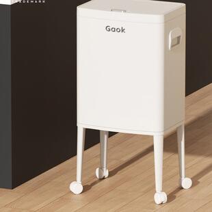 厨房加高家用垃圾桶免弯腰高款移动大容量带轮轻奢高档卫生桶