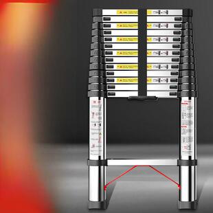 伸缩梯子升降7米直梯多功能铝合金折叠家用人字梯不锈钢工程楼梯