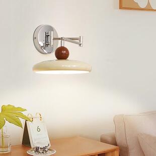 卧室壁灯书房奶油风旋转台灯创意过道护眼床头灯2025新款中山灯具