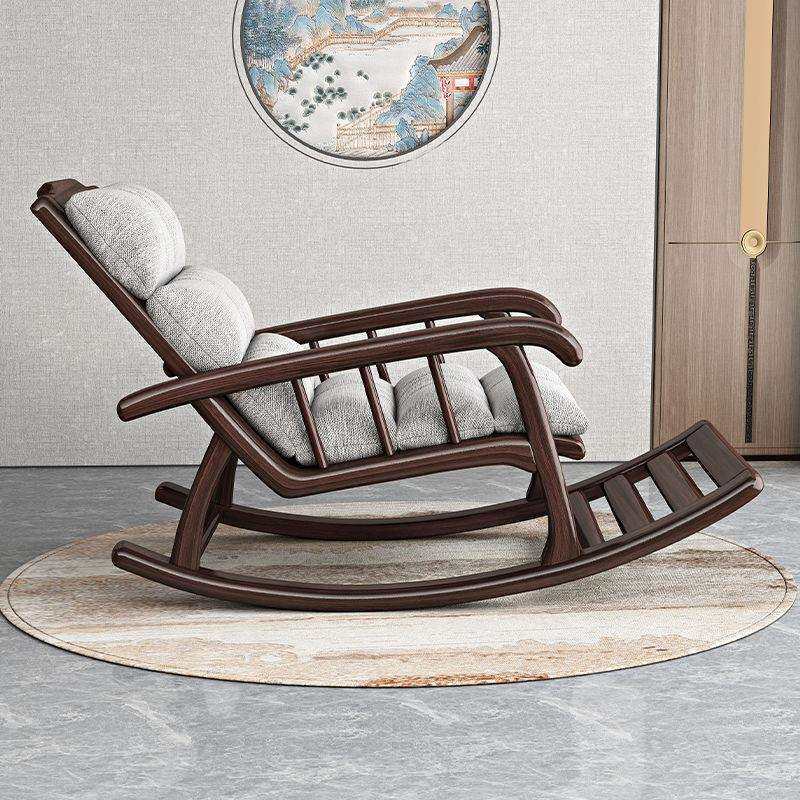 新中式紫金檀木单人沙发椅摇摇椅实木摇椅客厅阳台午睡休闲椅躺椅