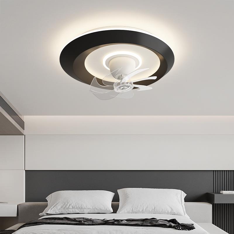 卧室风扇灯可摇头简约现代智能新款大风力超薄餐厅主卧室吸顶灯