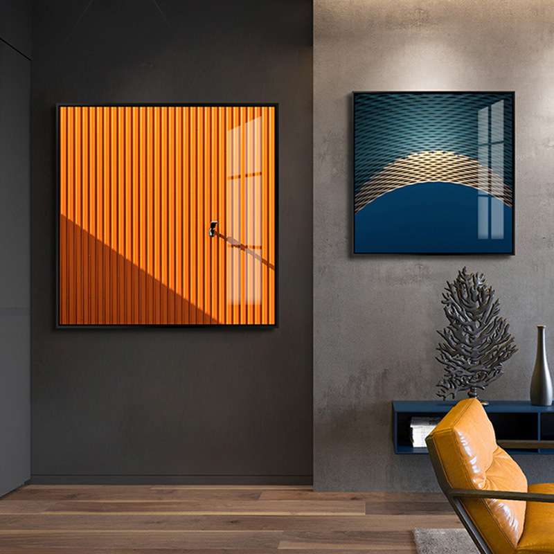 现代简约挂画工业风建筑装饰画创意墙画餐厅客厅玄关北欧多联壁画图片