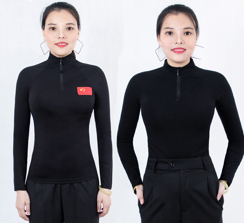 套装女中厚加绒舞蹈服插肩修身练功舞衣拉丁舞摩登广场舞交谊舞服