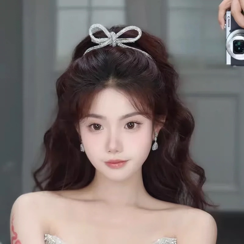 蝴蝶结头花发夹女新娘敬酒服头饰